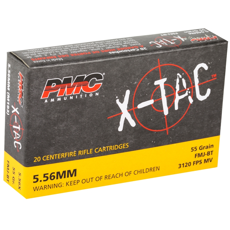 PMC X-Tac 5.56x45mm NATO Ammo 55gr FMJ (20ct)