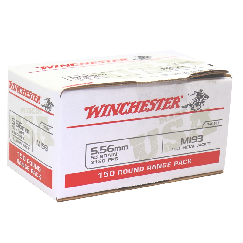 Winchester USA 5.56 NATO M193 55gr FMJ 150ct Value Pack